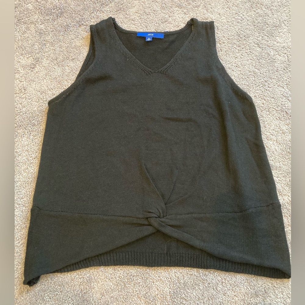 APT 9 Vest Knit Black Size XL Acrylic NWT Sweater Tank Top Cropped Neutral Top